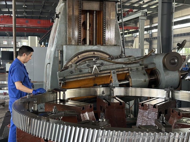 Heavy-duty slewing ring closeup